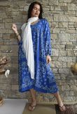 Kasbah Bubble Cotton Bandana Peasant Dress Malibu Blue